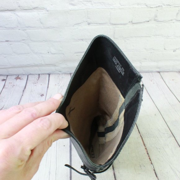 LL Bean Black Leather Side Zipper Knee High Riding Boots Size 9 Medium - Picture 7 of 9